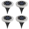thumbnail image 1 of Luces solares para el suelo, paquete de 4, impermeables, en el suelo, para exteriores, paisajes, caminos, iluminación, sensores, luces de disco para jardín, patio, pasarela, césped, entrada, patio, 1 of 5