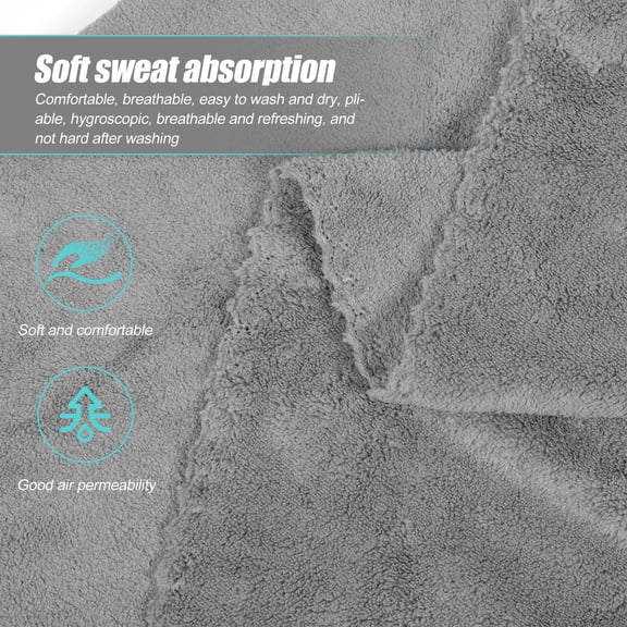 Amosfun Grey Coral Fleece Bath Towel Set - Thick, Soft, Highly Absorbent, Super Supple for Home and Shower Use