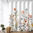 thumbnail image 4 of Floral Shower Curtains for Bathroom Flower Shower Curtain Pretty Shower Curtain Fabric Colorful Wildflower Flowered Shower Curtain with 12 Hooks Decorative Machine Washable, 72" W x 84" H, 4 of 6