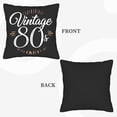 thumbnail image 6 of Set of 2 Vintage 80s Throw Pillow Covers 18x18in - Retro Black & White Cursive Design with Orange Accents for Couch Bed Car, 6 of 8