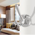 thumbnail image 3 of Tofiigrem Ganchos de pared de níquel cepillado, paquete de 6 ganchos para batas, ganchos de baño dobles de metal resistente, ganchos para toallas de mano montados en la pared para cubículo, baño, coci, 3 of 5