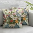 thumbnail image 3 of Creowell Wildflower Throw Pillow Covers 18x18 Inch  Flowers Leaves Bouquet Vase Spring Summer Seasonal Decor Cushion Cover for Bedroom Sofa Living Room Couch Bench Outdoor, 3 of 5