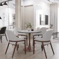 thumbnail image 2 of LeisureMod Bristol 24" Round Dining Table with Marbled Black Sintered Stone Top and Steel Pedestal Base for Modern Kitchen and Dining Room, 2 of 7