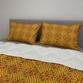 thumbnail image 2 of Kente Pattern Comforter & Sham Bedding Set, Diagonal Pattern in Warm Colors and Small Triangles, 3 pcs Duvet Set Microfiber Filling Quilt, 5 Sizes, Earth Yellow Vermilion, by Ambesonne, 2 of 4