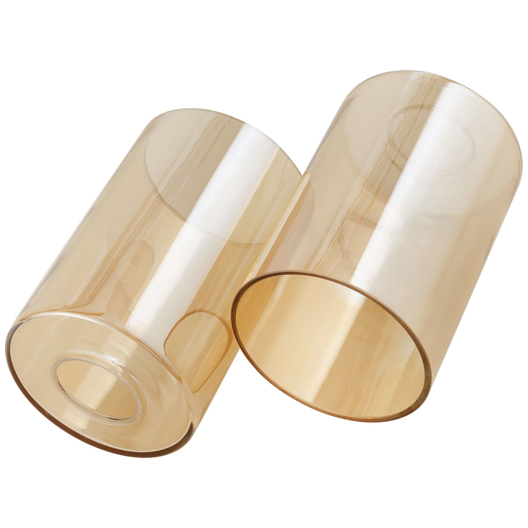 GoldSwift Clear Amber Glass Lamp Shade Replacement Globe Cover - 3 Pack , 6" Tall, 1-5/8 Inch Fitter