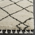 thumbnail image 3 of SAFAVIEH Moroccan Fringe Lavern Geometric Shag Area Rug, Cream/Charcoal, 8' x 10', 3 of 6