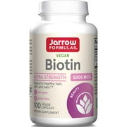 Jarrow Formulas Biotin 5000mcg, Energy Production, Skin and Hair Support, 100 Caps