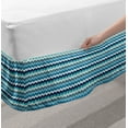 thumbnail image 2 of Aqua Bed Skirt, Retro Vintage Chevron Geometrical Zig Zag Stripes, Elastic Bedskirt Dust Ruffle Wrap Around for Bedding Decor, 4 Sizes, Pale Blue Navy Blue, by Ambesonne, 2 of 2