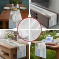 thumbnail image 6 of Blue Brown Color Blocks Table Runner 70 Inches Long,Modern Abstract Oil Painting Art Cotton Linen Table Runners Dresser Scarves,Fabric Tabletop Scarf Furniture Cover for Home Dinner Party 13"x70", 6 of 9