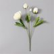 thumbnail image 4 of Toystoory Ramo de flores de peonía artificial de 4 ramas, decoración de simulación, adorno de flores para el hogar y la oficina Flores artificiales blanco Toystoory HA7106-02, 4 of 6