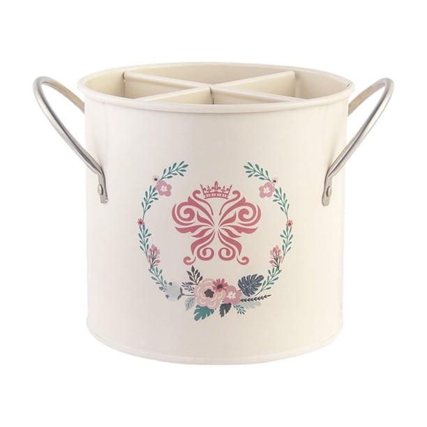 Ounissouiy Contenedor de almacenamiento de cocina portátil, hierro duradero con orificio de drenaje, caja de almacenamiento para cocina, hogar Organizadores de utensilios de cocina Estilo 6
