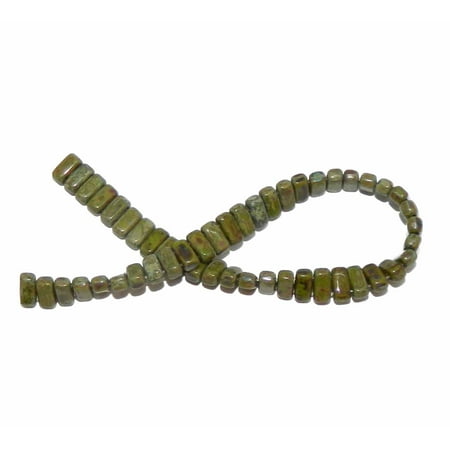 - Picasso Opaque Olive Brick 3x6mm Square Glass Czech 50 Two Hole, Loose Beads,