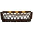 thumbnail image 3 of Ikon Motorsports Compatible with 21-23 Ford F-150 Front Bumper Hood Grill Grille W/O Emblem ABS R Style Matte Black, 3 of 8