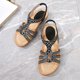 thumbnail image 5 of Sandalias de playa con diamantes de imitación sandalias bohemias con tiras elásticas para mujer elegantes, 5 of 9