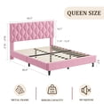 thumbnail image 2 of Yeshouse Estructura de cama tapizada con cabecera ajustable, plataforma resistente con soporte de listones de madera resistentes, silenciosa, no requiere somier, 2 of 8