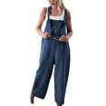 thumbnail image 1 of Innerwin Combinaisons Couleur Unie Combishort Sans Manches Jambes Larges Bleu m, 1 of 8