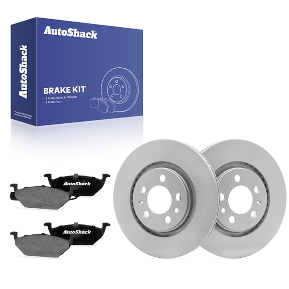 AutoShack Front Vented Coated Brake Rotors   Ceramic Pads 6-PC Brake Kit Replacement for 2000-2010 Volkswagen Jetta 2000-2010 Volkswagen Beetle ArmorStop 11.02" (280 mm)
