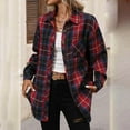 thumbnail image 7 of larppty Women's Classic Plaid Flannel Shirt Button Down Long Sleeve Tunic Lightweight Casual Blouse Top (Red, L), 7 of 7