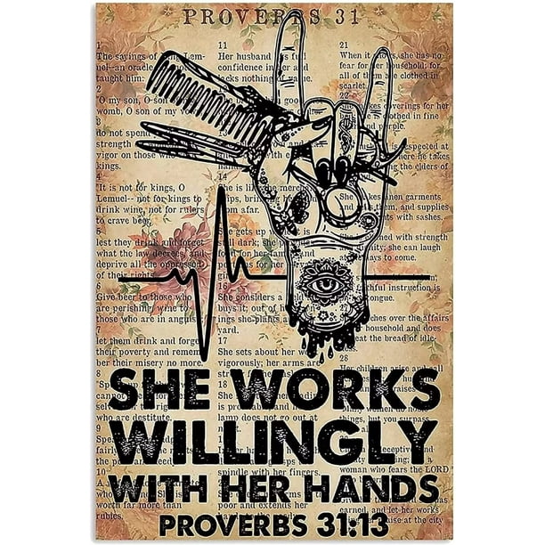 Vintage Funny Hair Salon Metal Signs She Works Willingly With Her Hands, Barber Shop Wall Art Decor Vintage Chic Metal Poster For Home Cave Barber Shop Club Hair Salon Retro Sign 8x12 Vintage Funny Hair Salon Metal Signs She Works Willingly With Her Hands, Barber Shop Wall Art Decor Vintage Chic Metal Poster For Home Cave Barber Shop Club Hair Salon Retro Sign 8x12