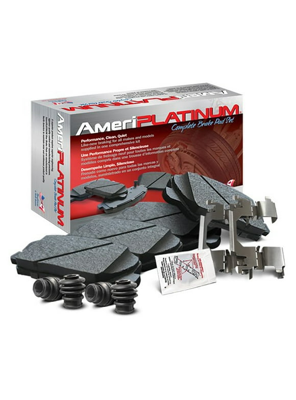 AmeriBRAKES Ceramic Disc Brake Pads with included lubricant and hardware, AmeriPLATINUM PTC1393A - For Altima Sentra Fits select: 2010-2020 NISSAN ALTIMA, 2013-2019 NISSAN SENTRA
