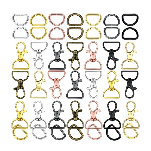 de broch langosta giratorios de 70 piezas, ganchos anillos en D, llavero de cinturón para , artesanías, correa de material cuero,