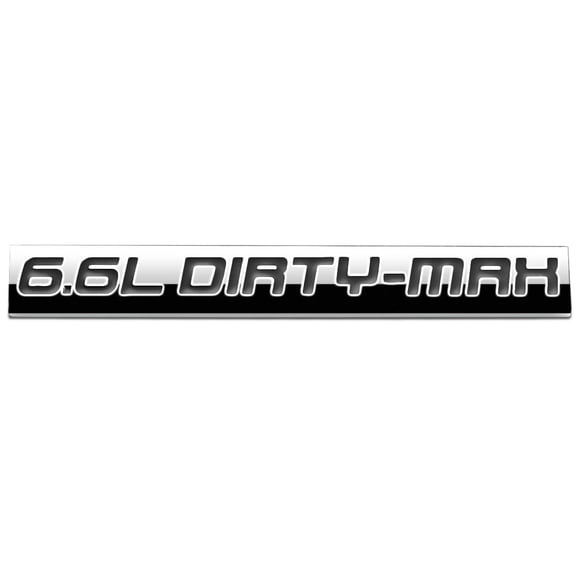 DNA Motoring EM-AL-66LDM-BK METAL TRUNK BUMPER EMBLEM DECAL FENDER BADGE CHROME BLACK 6.6L DIRTY-MAX
