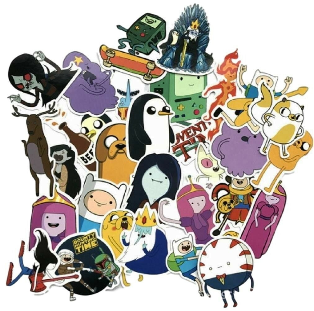 Adventure Time Cartoon Themed Set of 29 Assorted Stickers Decal Set ...