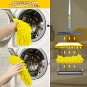 JEHONN 77 Ceiling Fan Cleaner Duster with Extra Bendable Chenille Dust Cleaning Tool (Yellow)