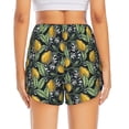 thumbnail image 4 of Vsdgher Citrus Fruits Elegant Lemons Print Women's Running Double Layer Shorts High Waisted with Pockets Elastic Yoga Workout Athletic Gym Sports, 4 of 8