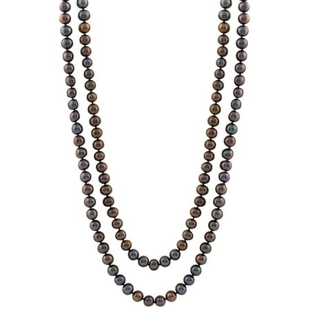 Natural Freshwater Chocolate Pearl Handpicked A Quality 8.5-9mm Dyed Chocolate Freshwater Cultured Pearl Strand Endless 80