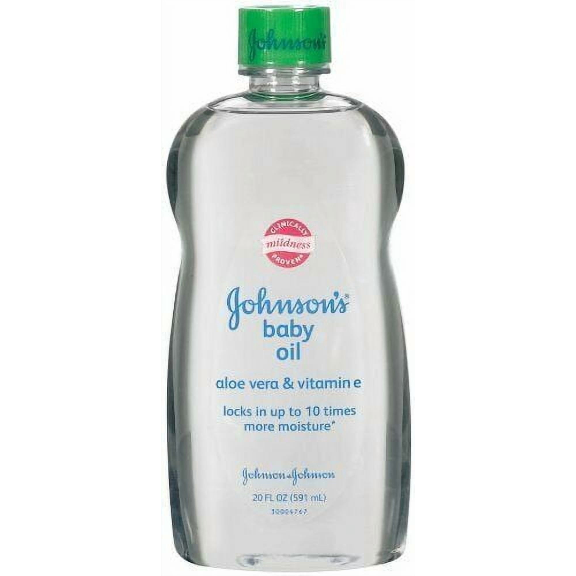 JOHNSON'S Aloe Vera & Vitamin E Baby Oil 20 oz (Pack of 2)
