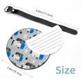 thumbnail image 5 of 2Pcs Leather Round zebra Cruise Luggage Tag with Privacy Cover and Name ID Tag - Suitable for Travel Handbags Backpacks School Bags Luggage Tags, 5 of 7