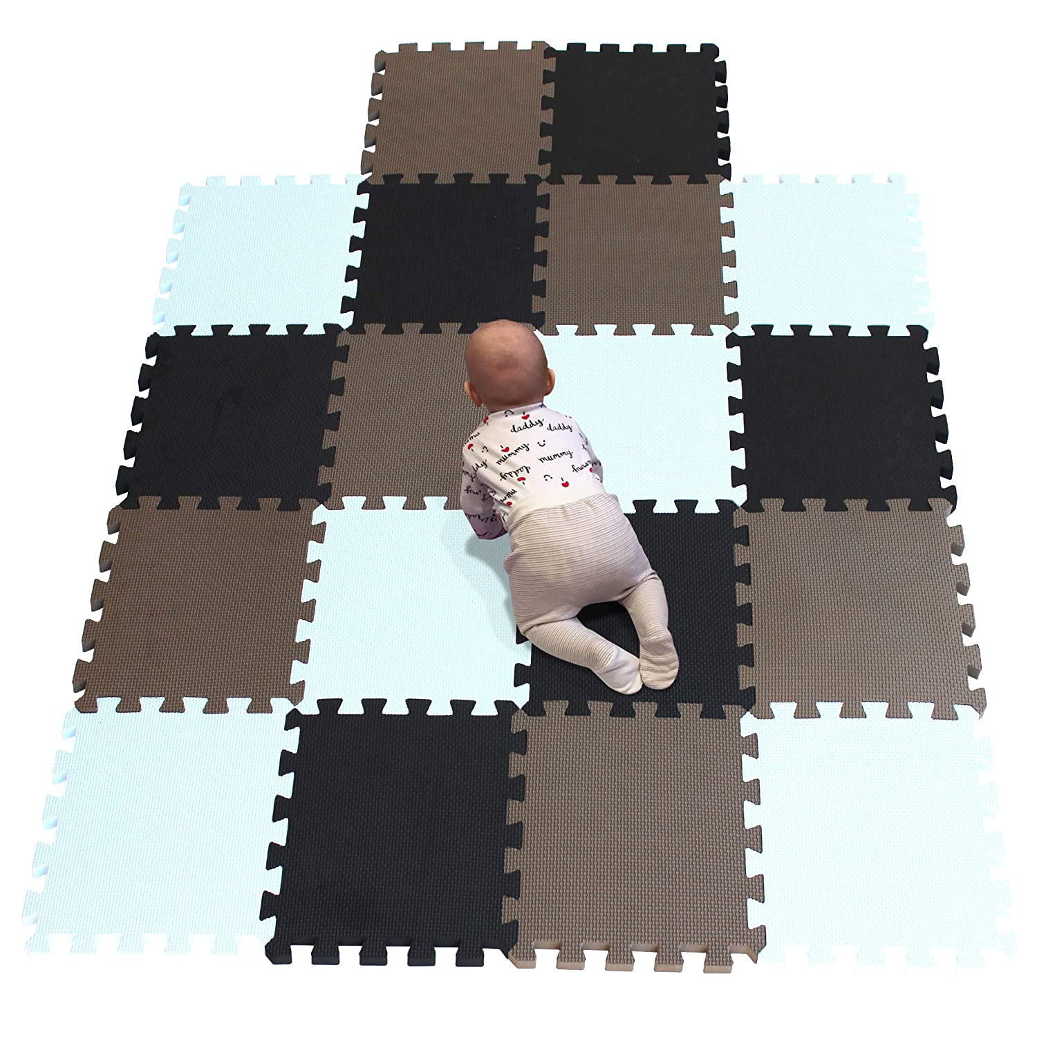 20Pc Large Grey White Baby Kids Foam mat Floor Nursery Mats Fitness Crawling Fit 