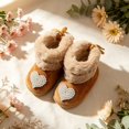 thumbnail image 2 of Miaouyo Infant Baby Girls Booties Fuzzy Cuff Non Slip Soft Sole First Walker Shoes, 2 of 9