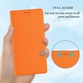 thumbnail image 6 of ELEHOLD Case for iPhone 14, RFID Wallet Phone Case with Magnetic Closure, TPU + Faux Leather Cover Built-in Stand,Orange, 6 of 6
