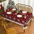 thumbnail image 2 of Christmas Tablecloth 60×84 Inch, Red Buffalo Plaid Snow Washable Table Cover for Party Picnic Dinner Decor, 2 of 6