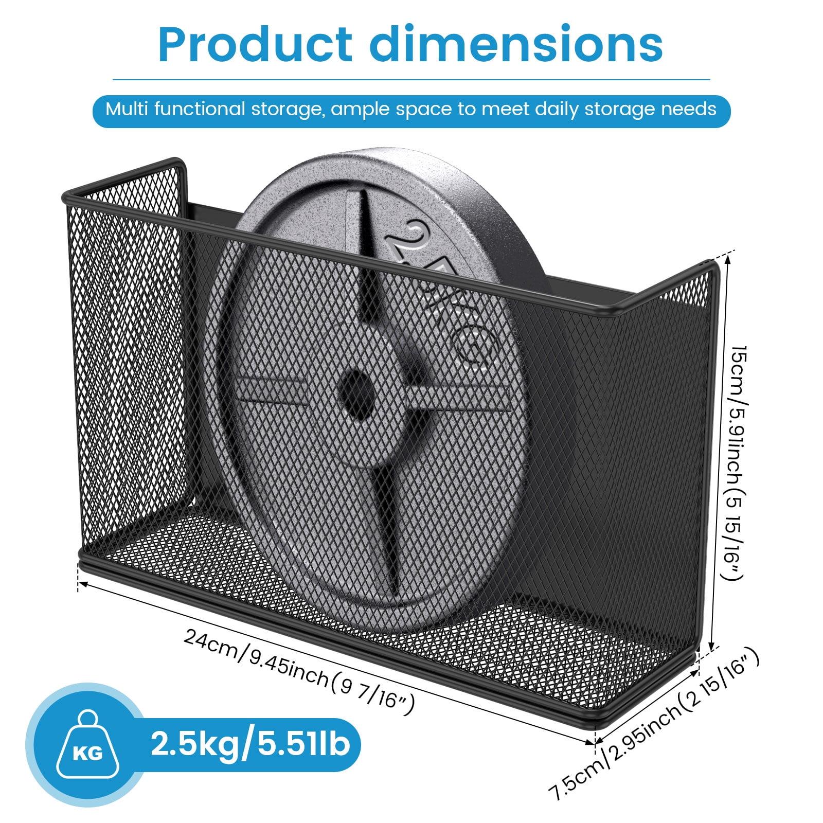 Magnetic Shelf Basket Container Organizer Holder Storage Rack Container for Fridge Whiteboard Washing Machine Home Kitchen Laundry Office School 1 Pack