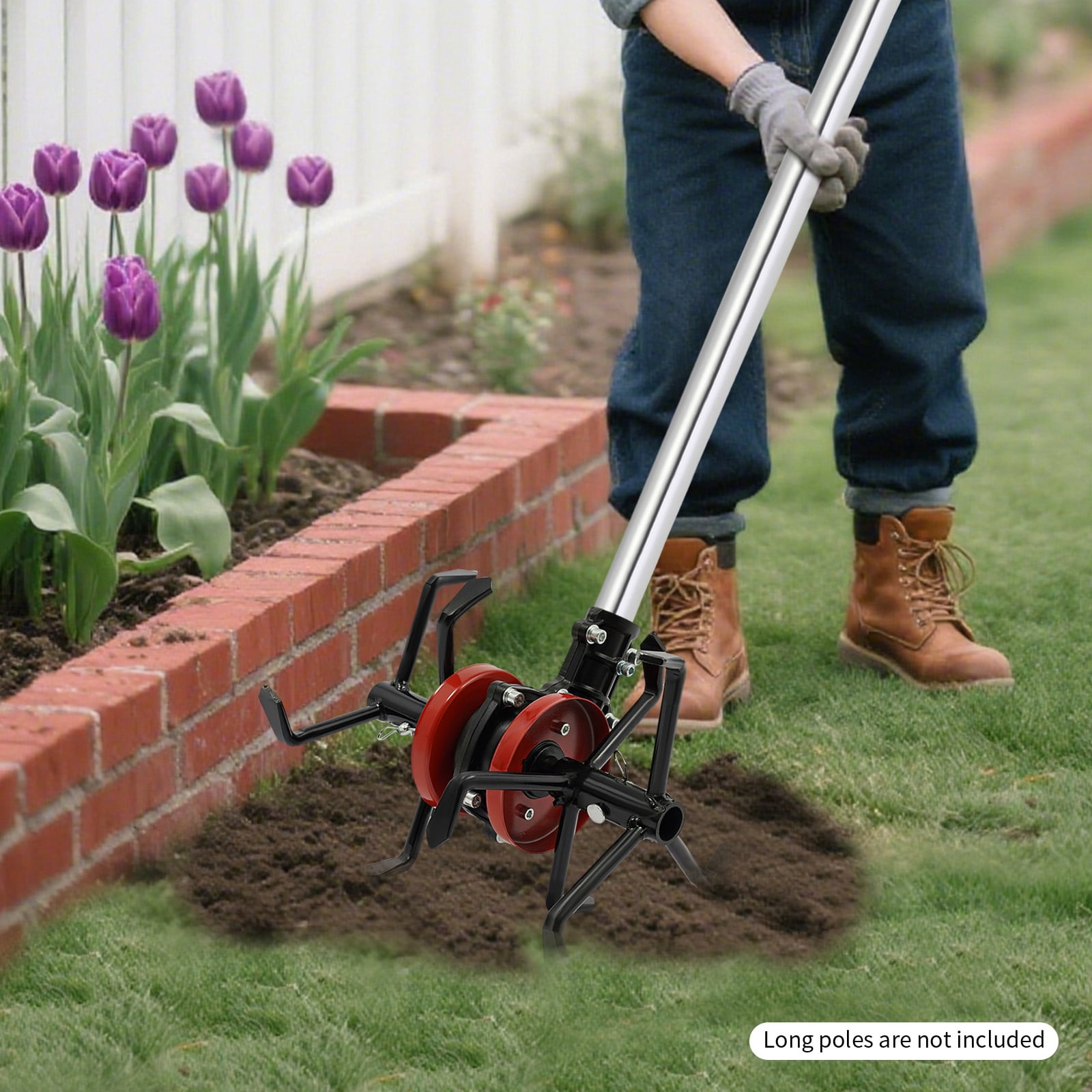 TFCFL 6-Claw Cultivator Wheel Garden Wheel for Loose Soil and Mowing Grass Cultivator Tool