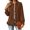 Brown, variant on Women's Solid Color Fashion Casual Buttoned Puff Sleeve Flared Corduroy Long Sleeve Coat