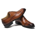 thumbnail image 4 of Santimon Brown Dress Shoes for Men Cap Toe Lace-up Oxofrd Shoes Classic Formal Shoes for Wedding Party US 6.5, 4 of 8