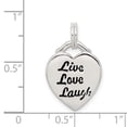 thumbnail image 5 of 925 Sterling Silver LIVE LAUGH LOVE Heart Shaped Pendant, 5 of 5