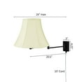 thumbnail image 2 of Dimmable Swing Arm Wall Light Bronze Brown Finish with Eggshell Shantung Bell Lampshade - For Bedside, Living Room, Reading Chair, 2 of 5