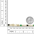 thumbnail image 6 of Gem Stone King 18K Yellow Gold Plated Silver Green Nano Emerald and Black Onyx and Lab Grown Diamond Bracelet for Women | 3.21 Cttw | Gemstone May Birthstone | Oval 6X4MM | Length 7.25 inches, 6 of 6