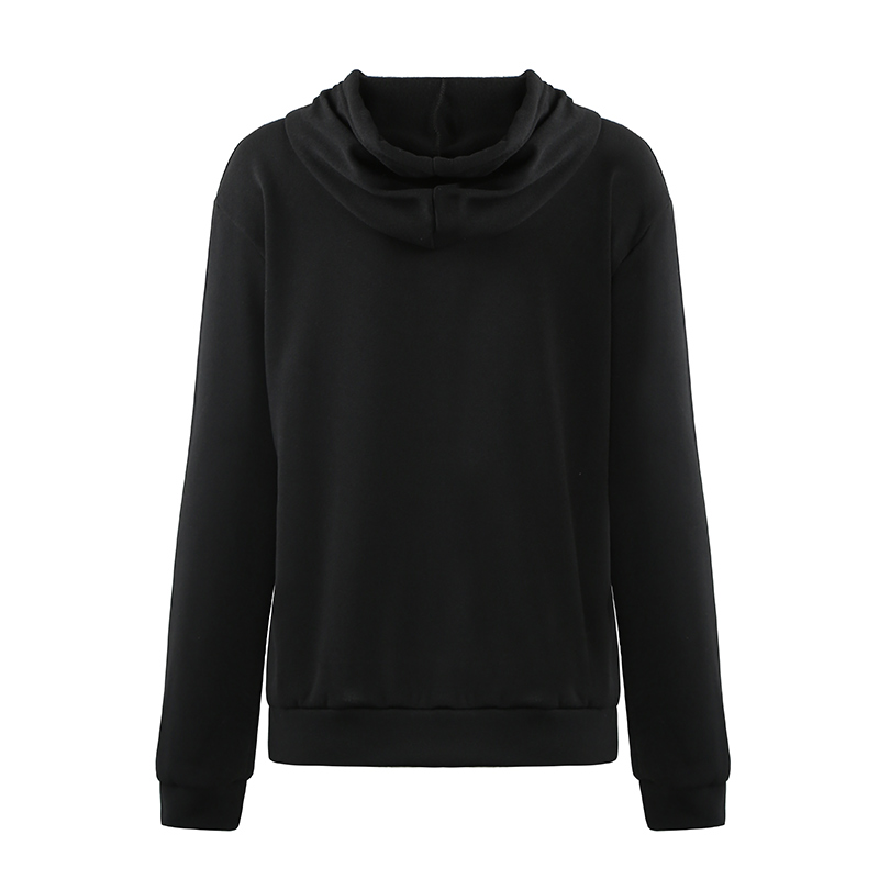 Letter Print Hooded for Womens Autumn Sweatshirt Loose Long Sleeve Pullover Tops