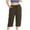 Brown, variant on Wiicoznt Cargo Pants Women 2025 Solid Color Loose Fit Elastic Waist Cropped Pants Light Weight Comfy Womens Cargo Pants with Pockets