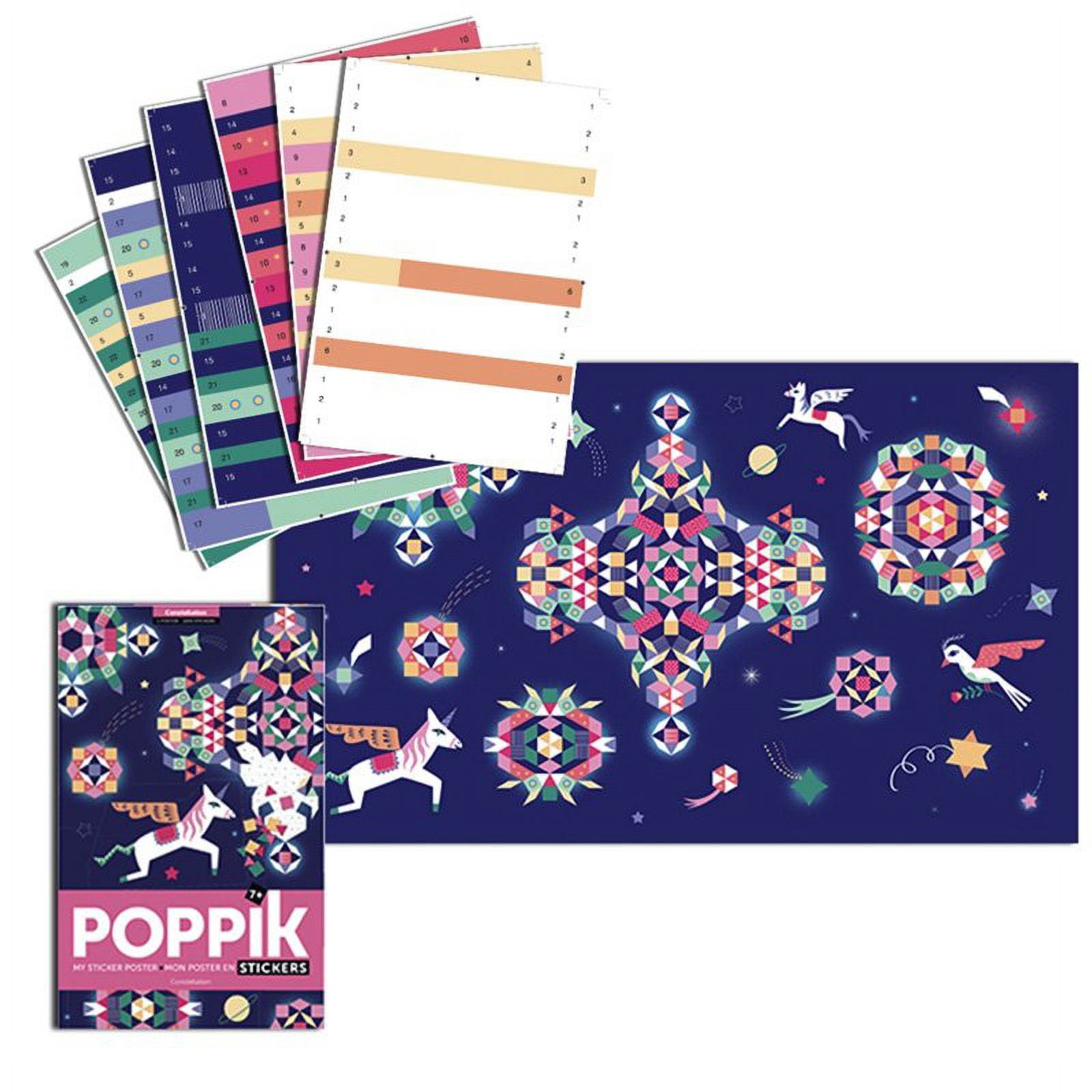 POPPIK Stickers Art Activity for Kids and Family Book Fun Educational Poster Kit Activity 1100 Stickers Book Constellation
