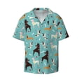 thumbnail image 3 of Goofa Cute Dog Printed Men's Casual Short-sleeved Shirt,Lightweight Breathable Button-down,Summer Casual men's top,Versatile Fashion shirt-XX-Large, 3 of 7