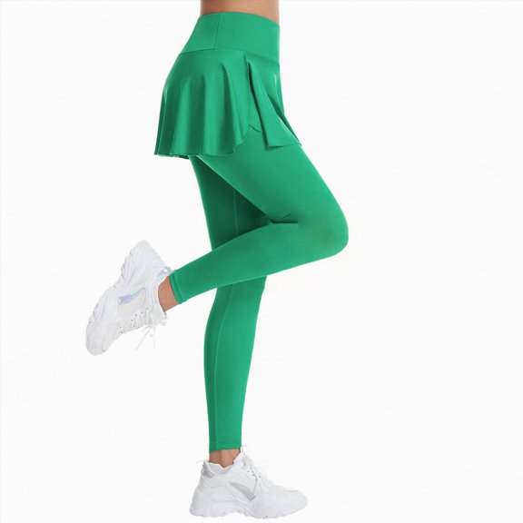 Hessimy Womens Flare Leggings No Front Seam Flare Yoga Pants with Tummy Control Crossover High Waist(Green,M)