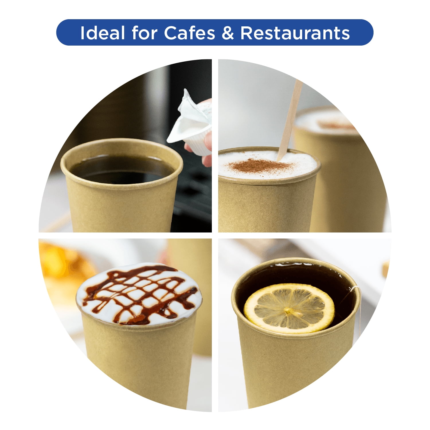 Karat 12oz Paper Hot Cups (90mm), Kraft - 1,000 pcs