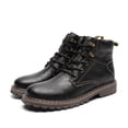 thumbnail image 2 of Botas de hombre, zapatos de invierno de cuero con cordones para el trabajo, viajes, negocios y calzado informal., 2 of 5